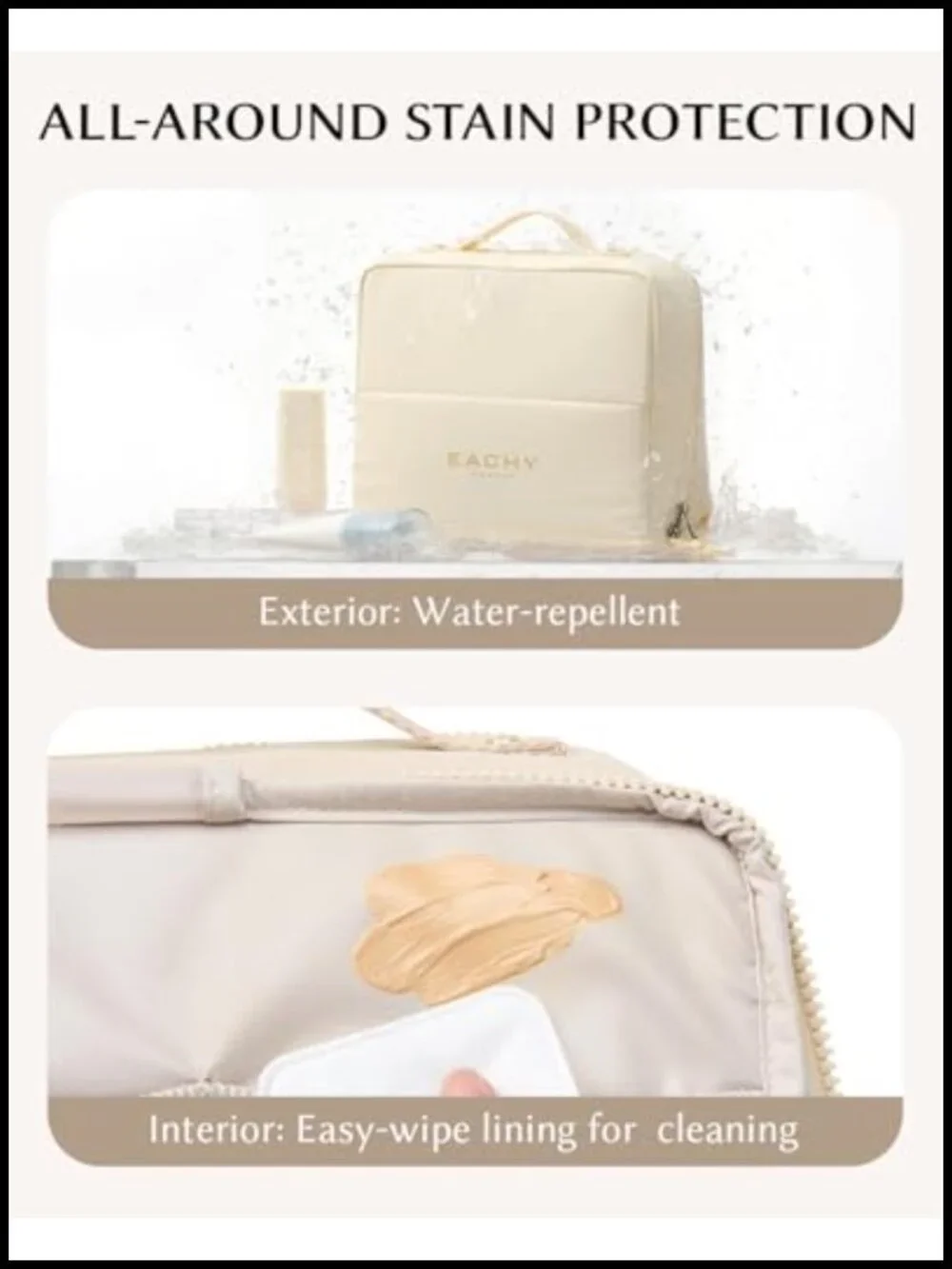Large Waterproof Cosmetic Bag & Toiletry Organizer with Phone Holder,